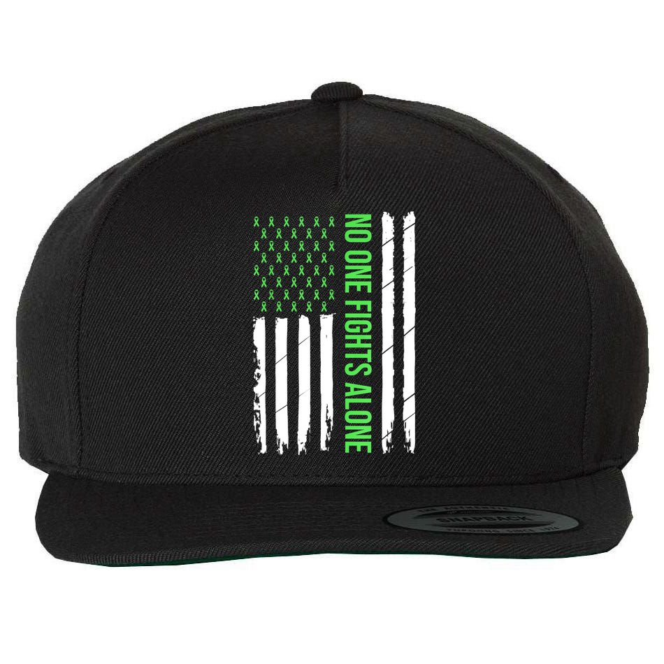 Mental Health Awareness Green Ribbon Wool Snapback Cap