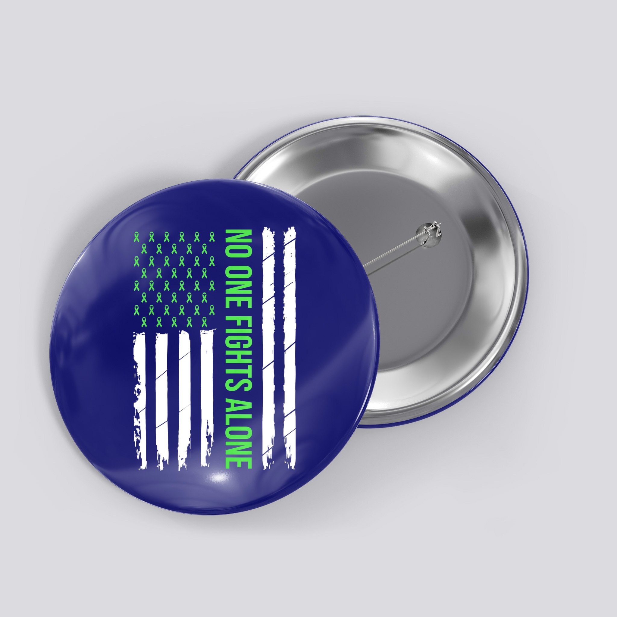 Mental Health Awareness Green Ribbon Button