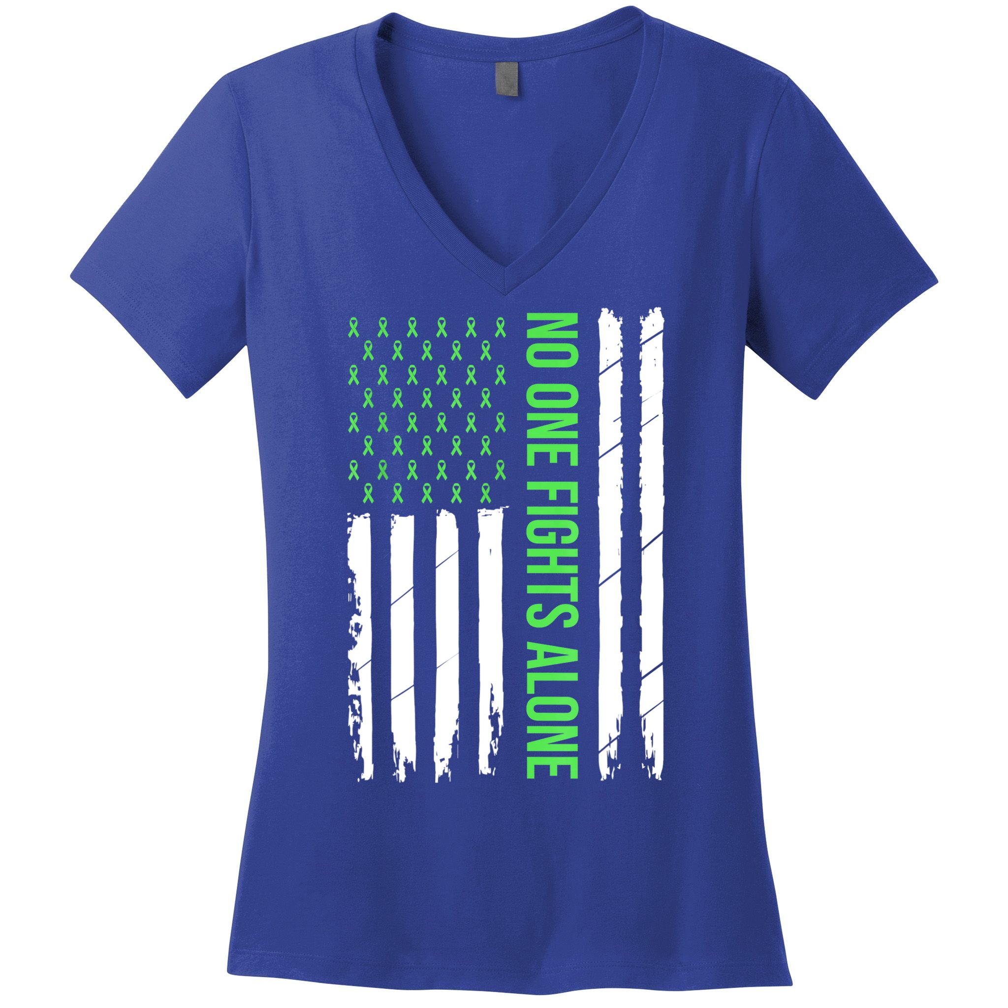 Mental Health Awareness Green Ribbon Women's V-Neck T-Shirt