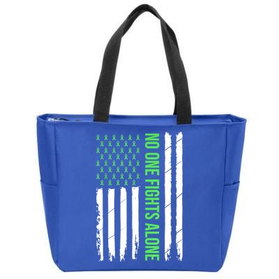 Mental Health Awareness Green Ribbon Zip Tote Bag