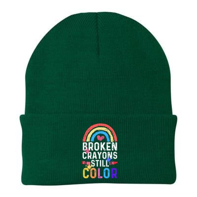 Mental Health Awareness Gift Broken Crayons Still Color Gift Knit Cap Winter Beanie