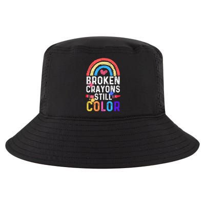 Mental Health Awareness Gift Broken Crayons Still Color Gift Cool Comfort Performance Bucket Hat