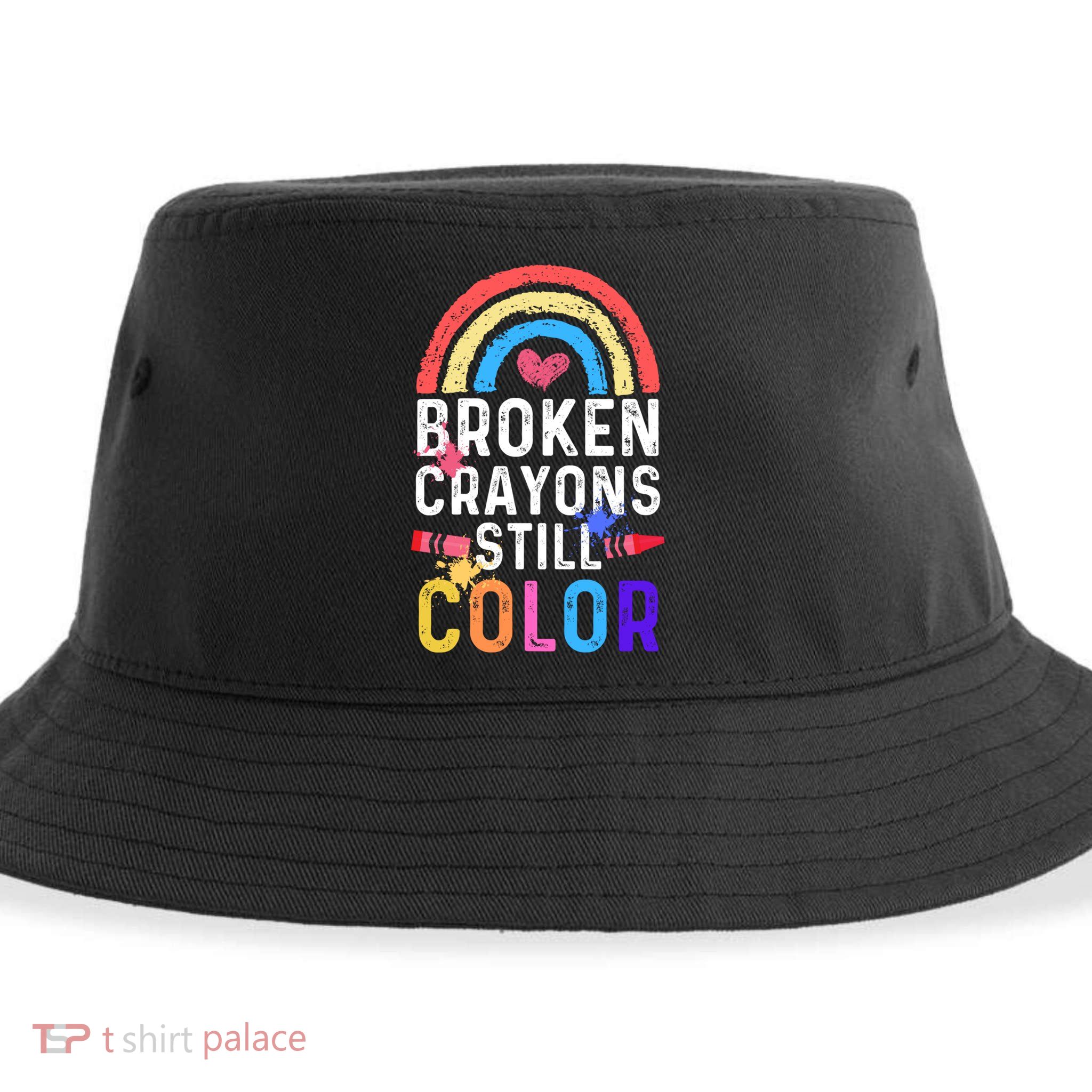 Mental Health Awareness Gift Broken Crayons Still Color Gift Sustainable Bucket Hat