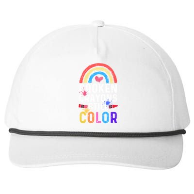 Mental Health Awareness Gift Broken Crayons Still Color Gift Snapback Five-Panel Rope Hat