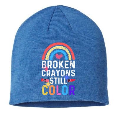 Mental Health Awareness Gift Broken Crayons Still Color Gift Sustainable Beanie