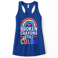 Mental Health Awareness Gift Broken Crayons Still Color Gift Womens Tank Top