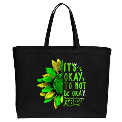 Mental Health Awareness Sunflower Its Okay To Not Be Okay Cotton Canvas Jumbo Tote