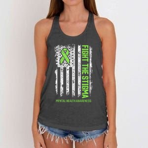 Mental Health Awareness Fight The Stigma Mental Health Women's Knotted Racerback Tank