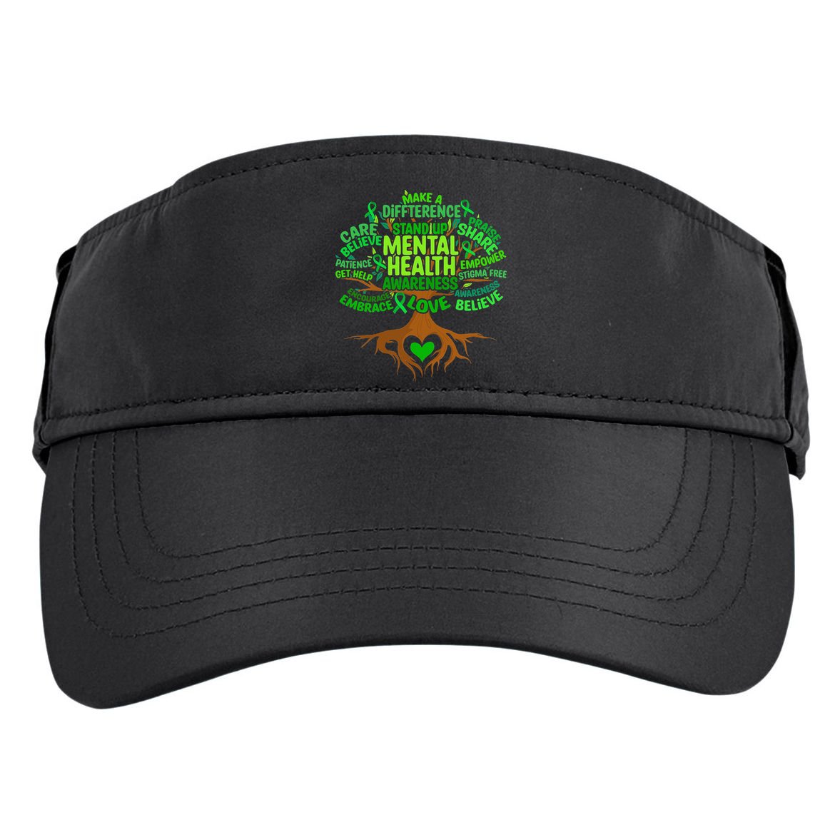 Mental Health Awareness Tree Drawing Word Adult Drive Performance Visor