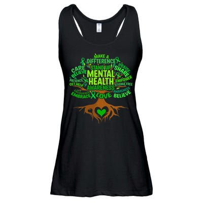 Mental Health Awareness Tree Drawing Word Ladies Essential Flowy Tank