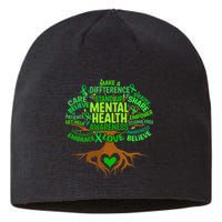 Mental Health Awareness Tree Drawing Word Sustainable Beanie