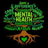 Mental Health Awareness Tree Drawing Word Sustainable Beanie