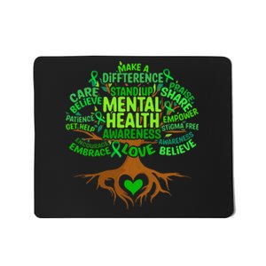 Mental Health Awareness Tree Drawing Word Mousepad