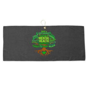 Mental Health Awareness Tree Drawing Word Large Microfiber Waffle Golf Towel