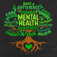 Mental Health Awareness Tree Drawing Word 25L Jumbo Tote