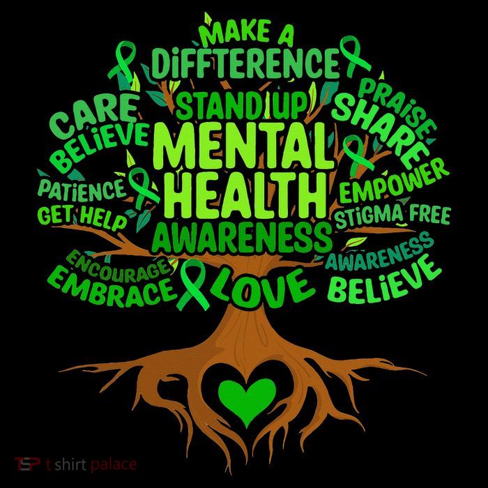 Mental Health Awareness Tree Drawing Word Short Acrylic Beanie