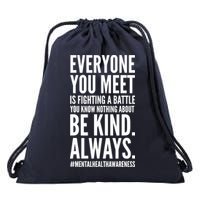 Mental Health Awareness Month End The Stigma Positive Quote Drawstring Bag