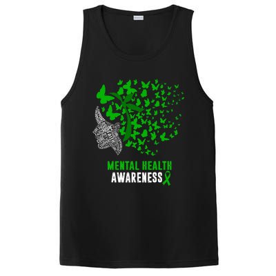 Mental Health Awareness Butterflies Green Ribbon Girl PosiCharge Competitor Tank