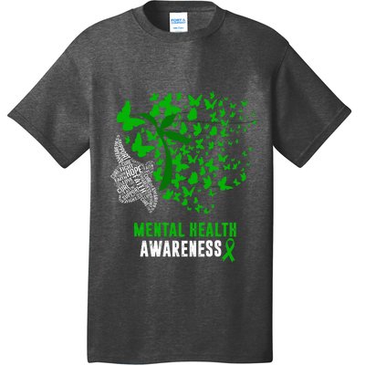 Mental Health Awareness Butterflies Green Ribbon Girl T-Shirt