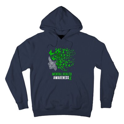 Mental Health Awareness Butterflies Green Ribbon Girl Hoodie