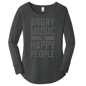 Metal Head Angry Music Happy People Metal Fan Metalhead Women's Perfect Tri Tunic Long Sleeve Shirt