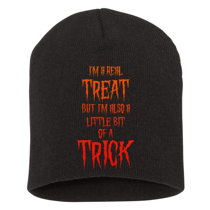 Mischievous Halloween A Real Treat But Also A Trick Short Acrylic Beanie