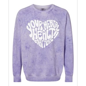 Mental Health Awareness Mindfulness Mental Wellness Colorblast Crewneck Sweatshirt