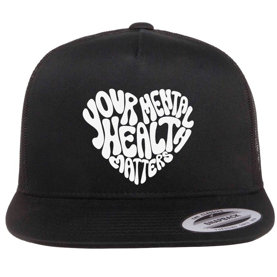 Mental Health Awareness Mindfulness Mental Wellness Flat Bill Trucker Hat