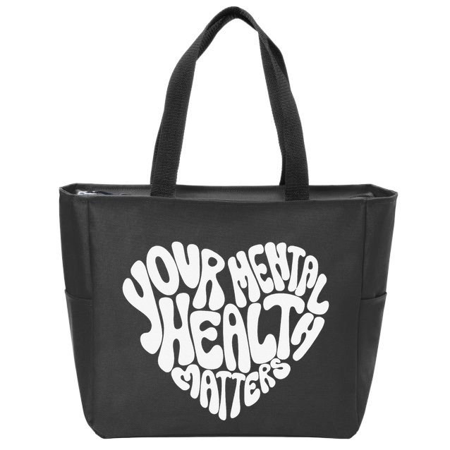Mental Health Awareness Mindfulness Mental Wellness Zip Tote Bag