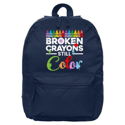 Mental Health Awareness Broken Crayons Still Color 16 in Basic Backpack