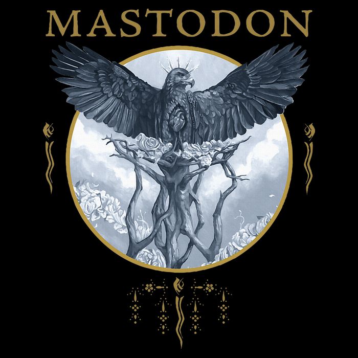 Mastodon Hushed And Grim Eagle Circle Drawstring Bag