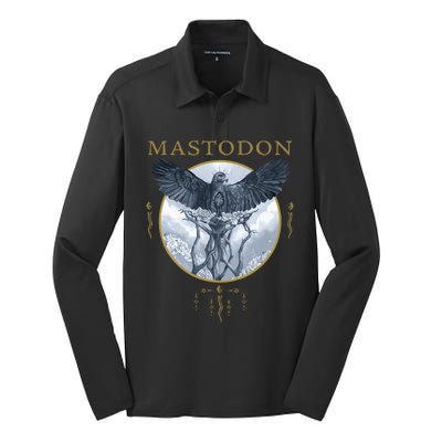 Mastodon Hushed And Grim Eagle Circle Silk Touch Performance Long Sleeve Polo