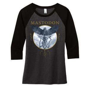 Mastodon Hushed And Grim Eagle Circle Women's Tri-Blend 3/4-Sleeve Raglan Shirt