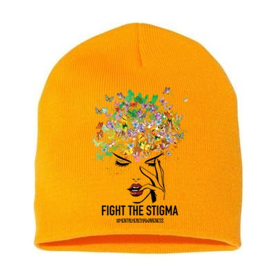 Mental Health Awareness Month Fight The Stigma Positive Gift Short Acrylic Beanie