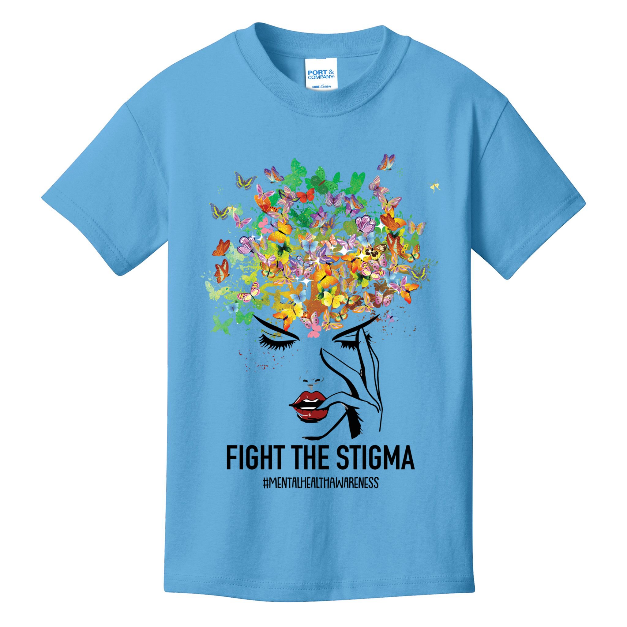 Mental Health Awareness Month Fight The Stigma Positive Gift Kids T-Shirt