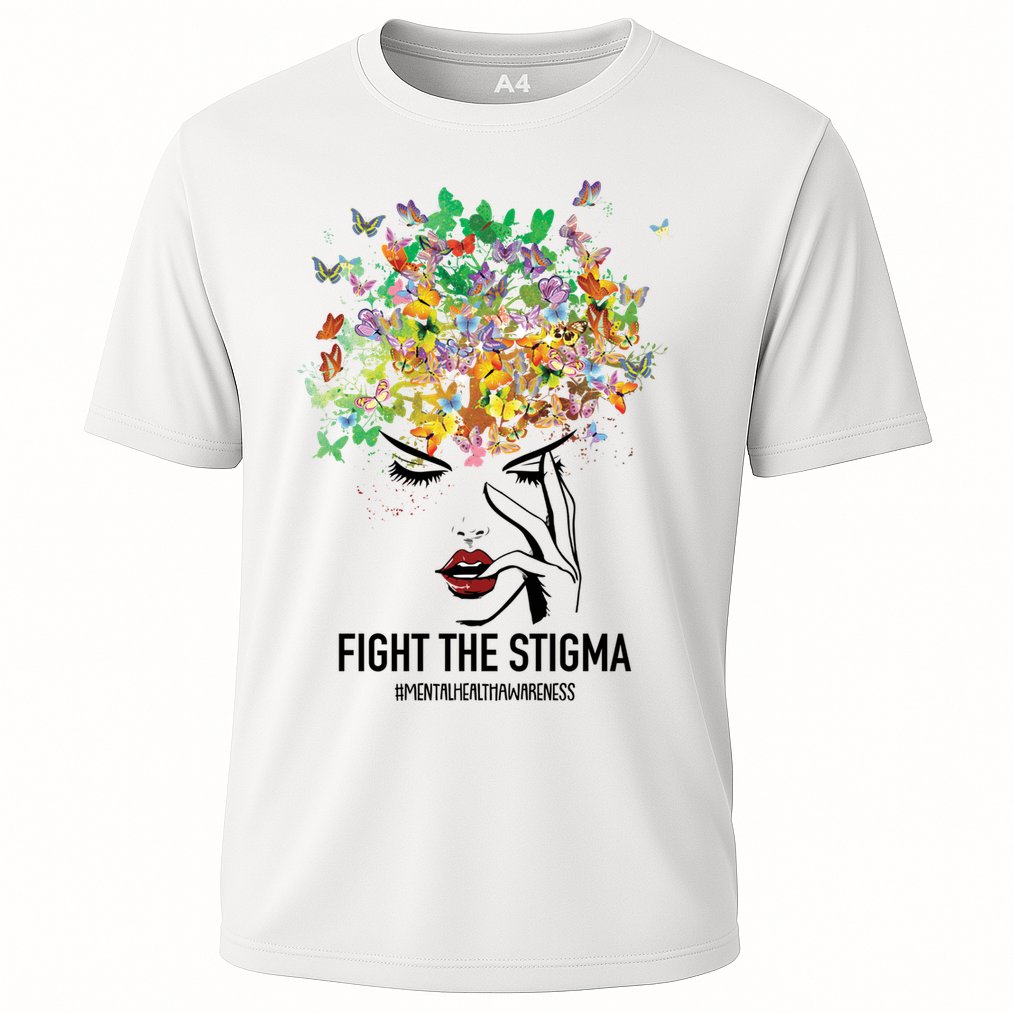 Mental Health Awareness Month Fight The Stigma Positive Gift Cooling Performance Crew T-Shirt