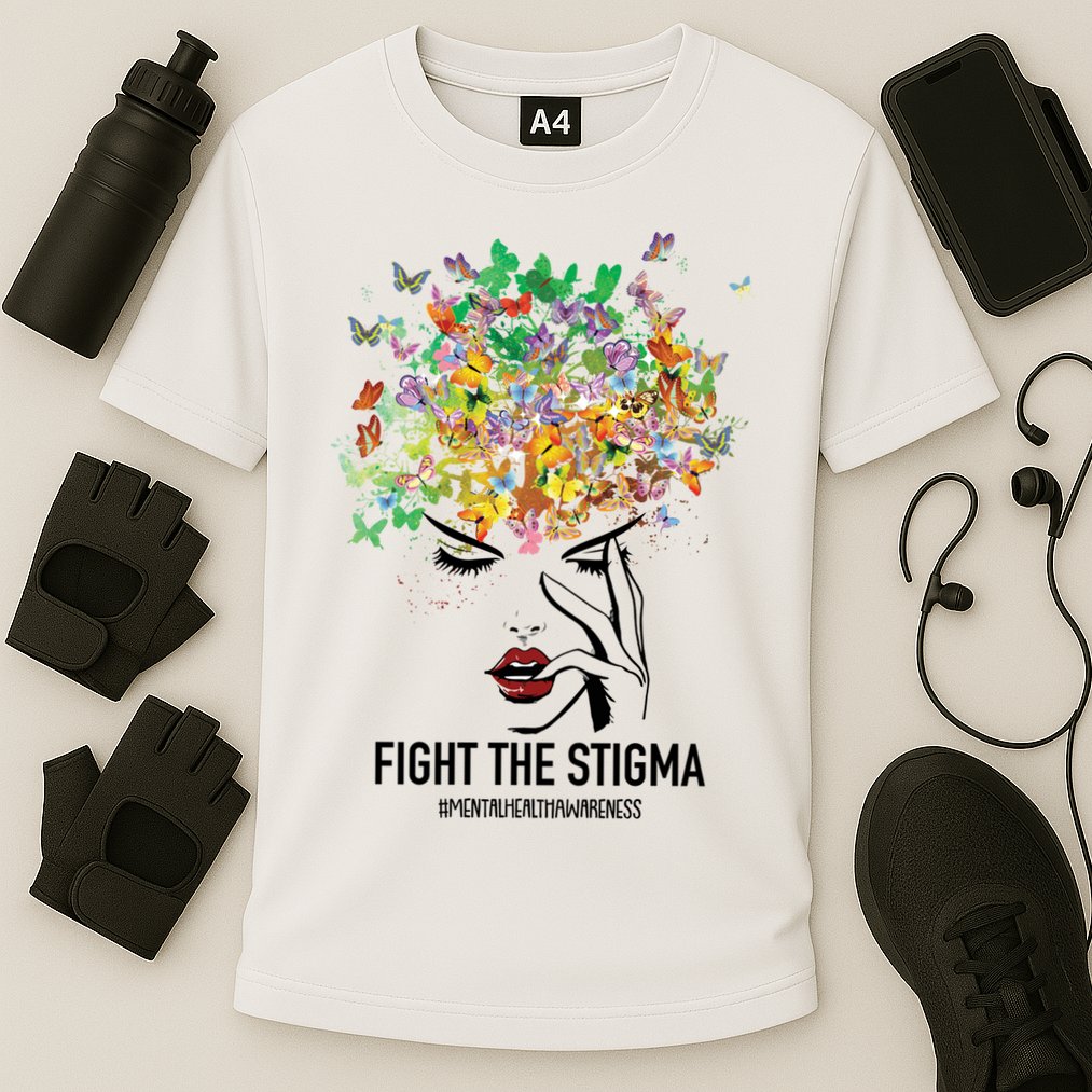 Mental Health Awareness Month Fight The Stigma Positive Gift Cooling Performance Crew T-Shirt