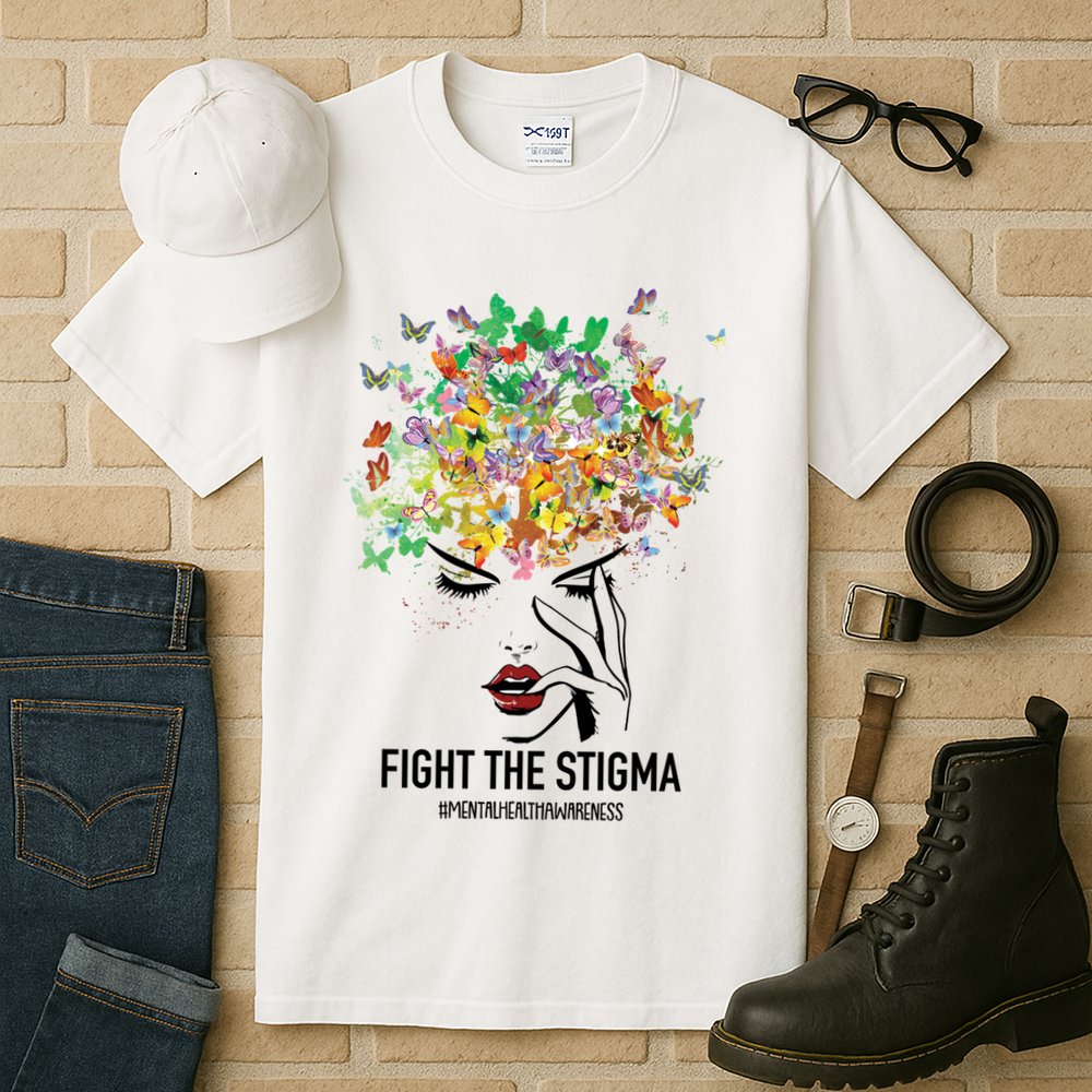Mental Health Awareness Month Fight The Stigma Positive Gift Tall T-Shirt