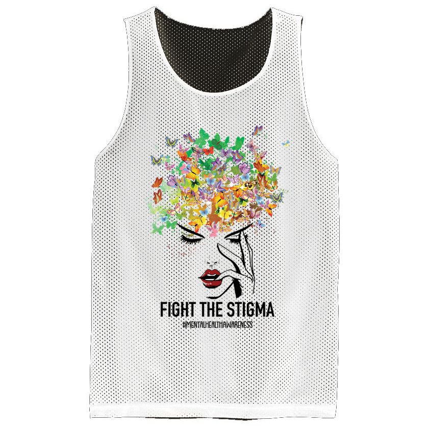 Mental Health Awareness Month Fight The Stigma Positive Gift Mesh Reversible Basketball Jersey Tank