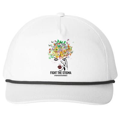 Mental Health Awareness Month Fight The Stigma Positive Gift Snapback Five-Panel Rope Hat