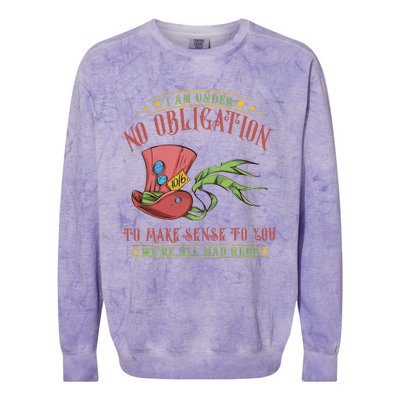 Mad Hatter Alice In Wonderland Colorblast Crewneck Sweatshirt