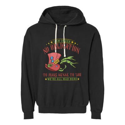 Mad Hatter Alice In Wonderland Garment-Dyed Fleece Hoodie