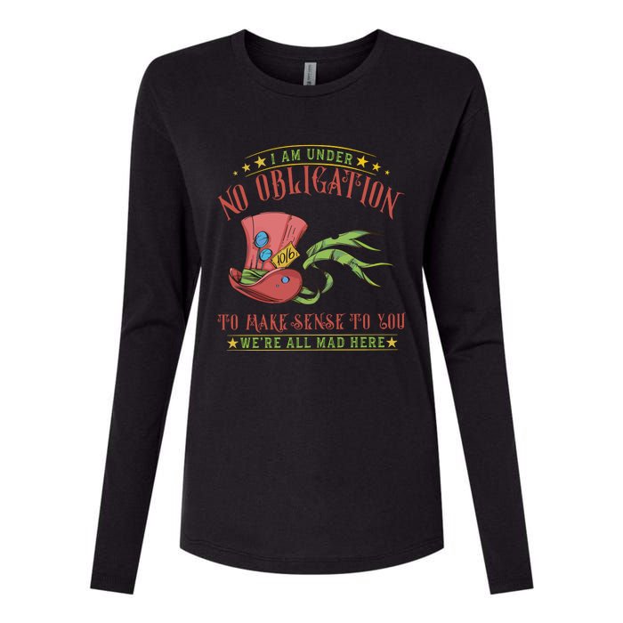 Mad Hatter Alice In Wonderland Womens Cotton Relaxed Long Sleeve T-Shirt