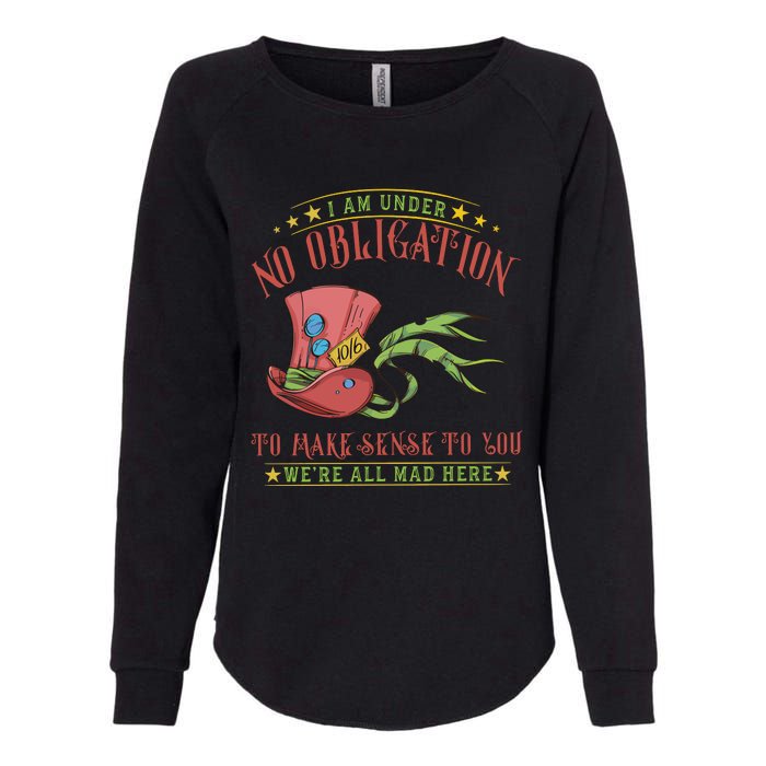 Mad Hatter Alice In Wonderland Womens California Wash Sweatshirt