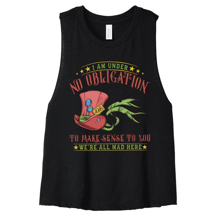 Mad Hatter Alice In Wonderland Women's Racerback Cropped Tank