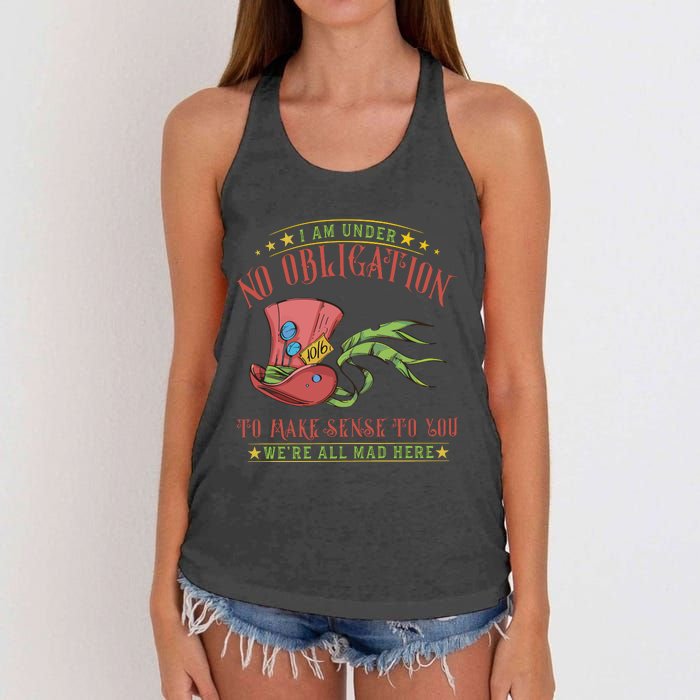 Mad Hatter Alice In Wonderland Women's Knotted Racerback Tank