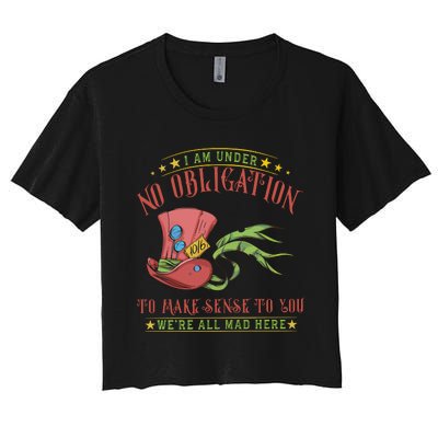 Mad Hatter Alice In Wonderland Women's Crop Top Tee