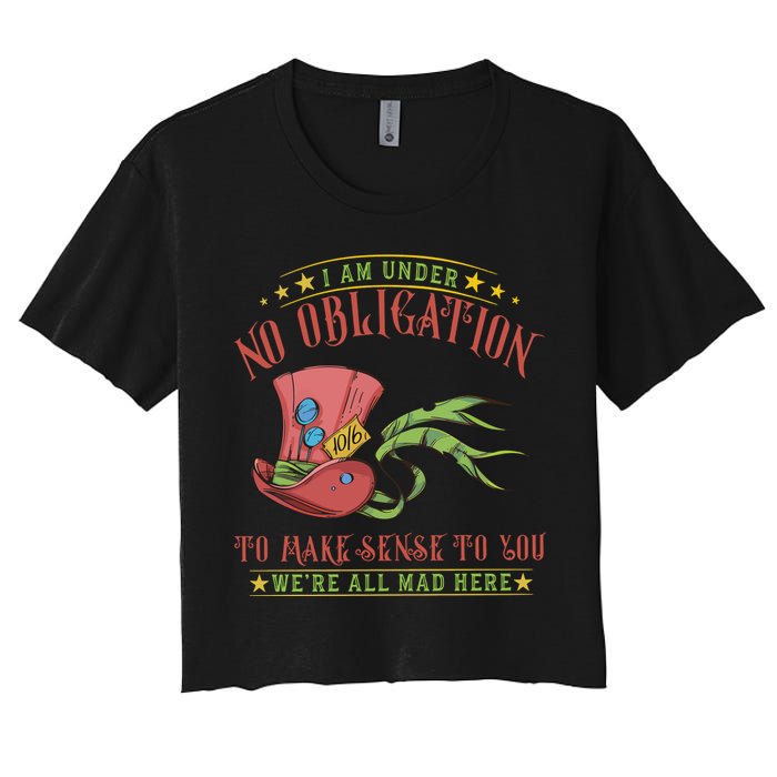 Mad Hatter Alice In Wonderland Women's Crop Top Tee