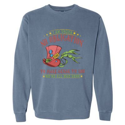 Mad Hatter Alice In Wonderland Garment-Dyed Sweatshirt