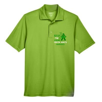 Mental Health Awareness Fight The Stigma Motivational Quote Great Gift Men's Origin Performance Pique Polo